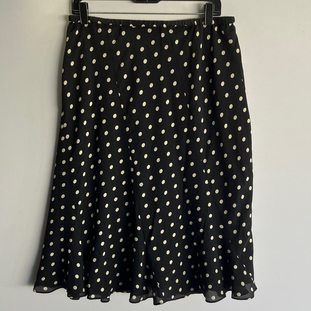 Jones New York Black and White Polka Dot Skater Skirt - Picture 5 of 5